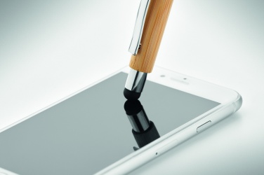 Logo trade promotional items picture of: Bamboo ballpoint pen with blue ink