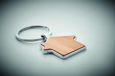 Logotrade corporate gift image of: House key ring metal bamboo NORDIC
