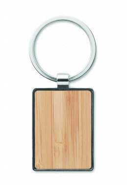 Logotrade promotional gift image of: Rectangular key ring bamboo WEST