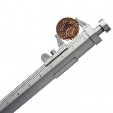 Logo trade corporate gifts picture of: Plastic ballpen with sliding calliper PRESCOT