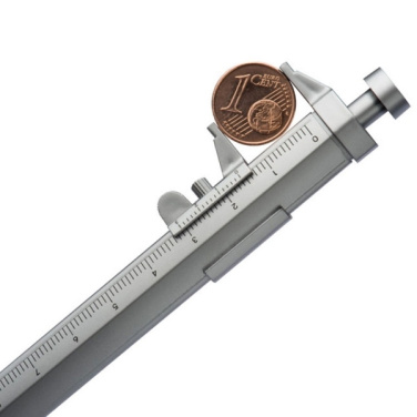 Logotrade promotional merchandise photo of: Plastic ballpen with sliding calliper PRESCOT