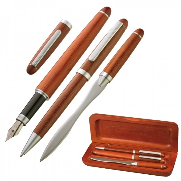 Logo trade advertising product photo of: Rosewood writing set BANGKOK