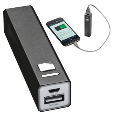 Logo trade promotional giveaways image of: Metal power bank PORT HOPE 2200mAh