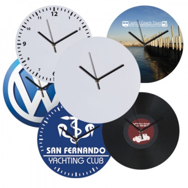Logo trade promotional merchandise image of: Wall clock with allover clock face VENICE