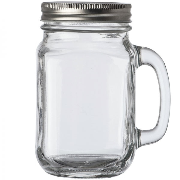 Logotrade promotional merchandise photo of: Drinking glass with handle and lid TREVISO 450 ml