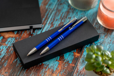 Logo trade advertising products picture of: Metal writing set CLAREMONT