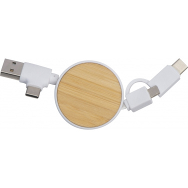 Logotrade corporate gift image of: Bamboo charging cable GRONINGEN
