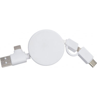 Logo trade advertising products image of: Bamboo charging cable GRONINGEN