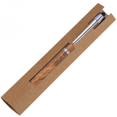 Logo trade promotional giveaway photo of: Wooden ballpen with touch function ERFURT