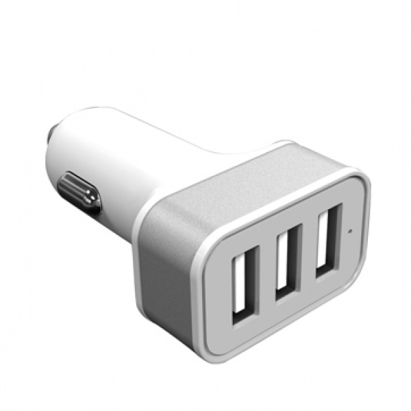 Logo trade business gifts image of: Car Charger with 3 USB ports