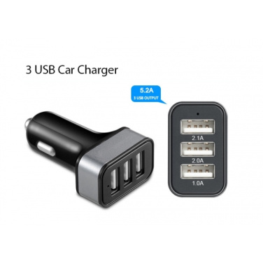 Logotrade promotional giveaway image of: Car Charger with 3 USB ports