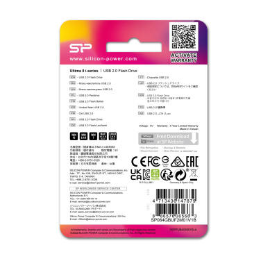 Logo trade promotional gifts image of: Pendrive Silicon Power Ultima II i-series 2.0