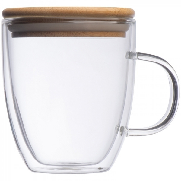 Logo trade advertising product photo of: Double-walled glass cup GERTHE 350 ml