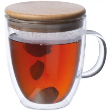 Logo trade promotional giveaway photo of: Double-walled glass cup GERTHE 350 ml
