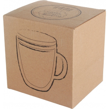 Logo trade business gifts image of: Double-walled glass cup GERTHE 350 ml