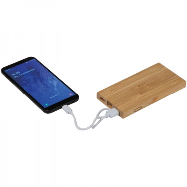 Logotrade promotional item image of: Bamboo power bank KATOWICE
