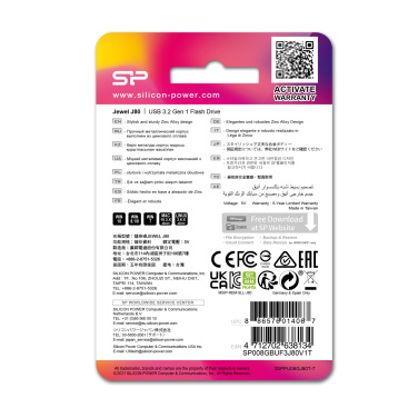 Logotrade promotional gifts photo of: Pendrive 3.0 Silicon Power JEWEL J80 TITANIUM 16GB