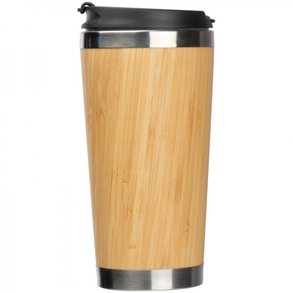 Logo trade business gifts image of: Stainless steel mug BAMBOOGARDEN 400 ml