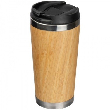 Logotrade advertising products photo of: Stainless steel mug BAMBOOGARDEN 400 ml