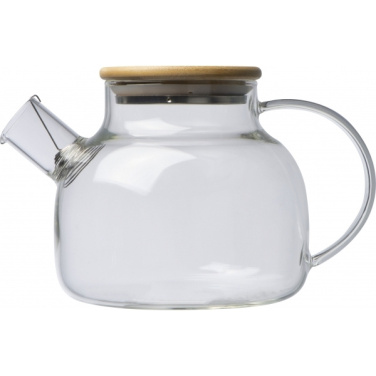 Logo trade corporate gifts picture of: Glass jug with bamboo lid FRANKFURT 1000ml