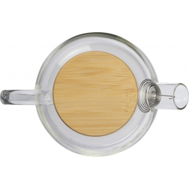 Logotrade promotional giveaway picture of: Glass jug with bamboo lid FRANKFURT 1000ml