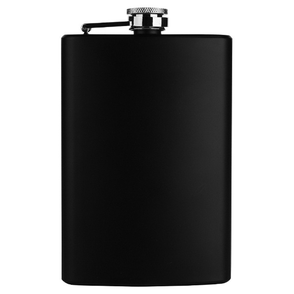 Logo trade corporate gifts image of: Hip flask OLYMPOS Schwarzwolf