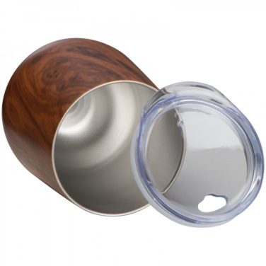 Logotrade corporate gift picture of: Stainless steel mug with wooden look BRIGHTON 380 ml