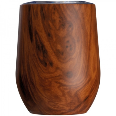 Logo trade promotional gifts image of: Stainless steel mug with wooden look BRIGHTON 380 ml