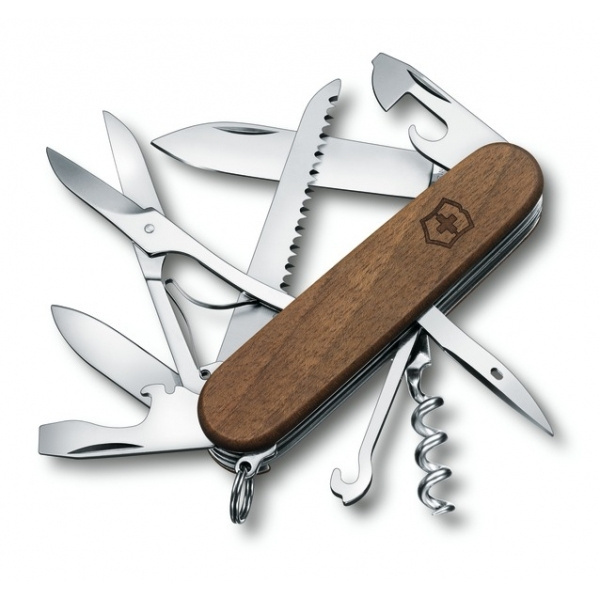 Logo trade promotional merchandise picture of: Pocket knife Huntsman Wood Victorinox