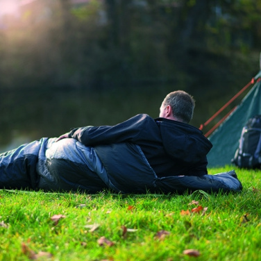 Logo trade promotional giveaways image of: Sleeping bag KINABALU Schwarzwolf