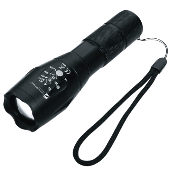 Logotrade corporate gift image of: Flashlight ANTELAO Schwarzwolf