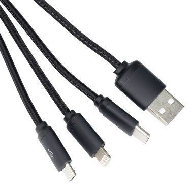 Logotrade promotional item image of: 3in1 long cable with elighted logo for engraving, W201TG