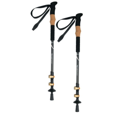 Logo trade business gift photo of: Trekking poles DENALI Schwarzwolf