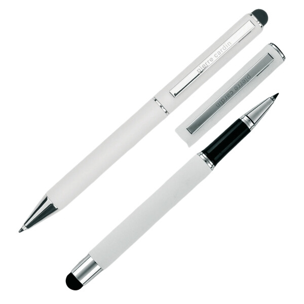 Logotrade corporate gift image of: Writing set ballpoint pen & roller soft touch CLAUDIE