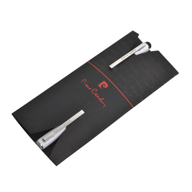 Logo trade promotional items image of: Writing set ballpoint pen & roller soft touch CLAUDIE