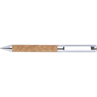 Logo trade promotional items image of: Twist-ballpen metal and cork LILLEHAMMER