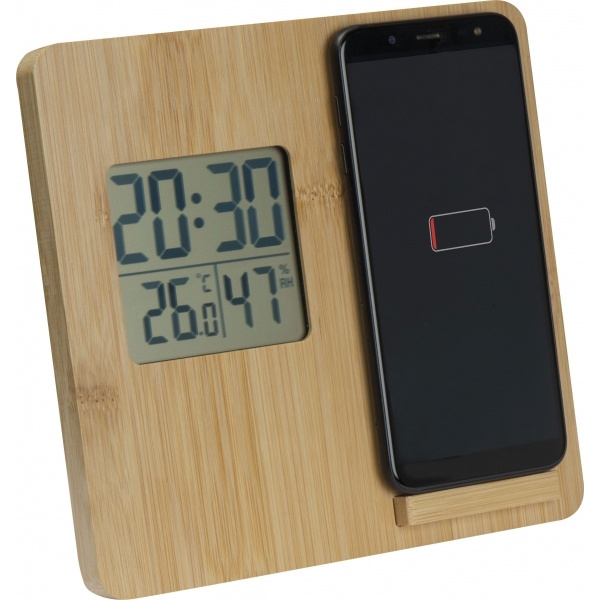 Logotrade promotional merchandise picture of: Bamboo weather station GRANADA