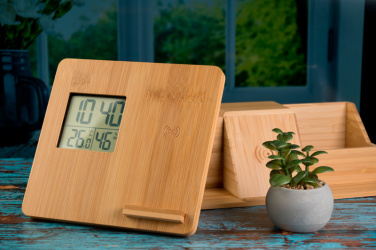 Logo trade corporate gifts picture of: Bamboo weather station GRANADA
