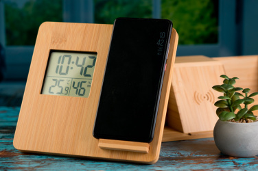 Logotrade promotional gift image of: Bamboo weather station GRANADA