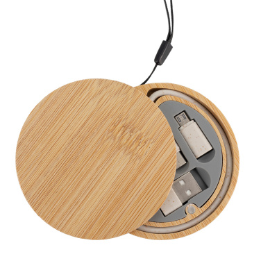 Logotrade business gift image of: 4in1 cable in wooden case, LH-ZM01
