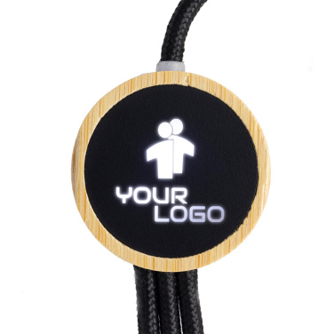 Logotrade promotional gift picture of: 3-in-1 cable with elighted logo in a wooden casing, LH-ZMU06