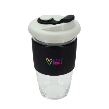 Logo trade promotional merchandise image of: Glass coffee cup 424 ml