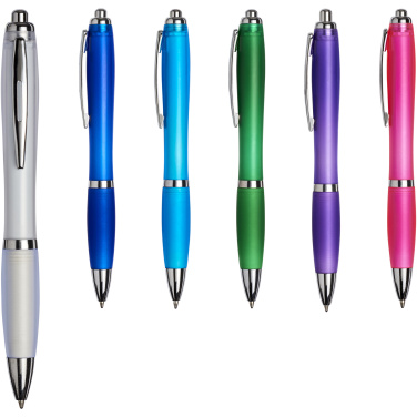 Logo trade promotional gifts image of: Curvy ballpoint pen with frosted barrel and grip