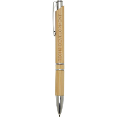 Logotrade promotional products photo of: Wicker bamboo ballpoint pen
