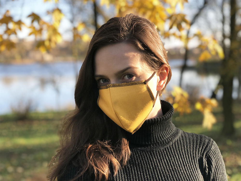 Logo trade promotional merchandise photo of: BLACK-BLACK cotton face mask 140116500