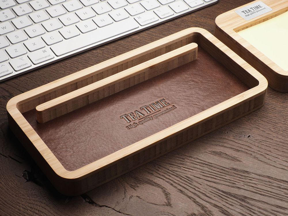 Logo trade promotional giveaways picture of: Wooden desk organiser 1852292