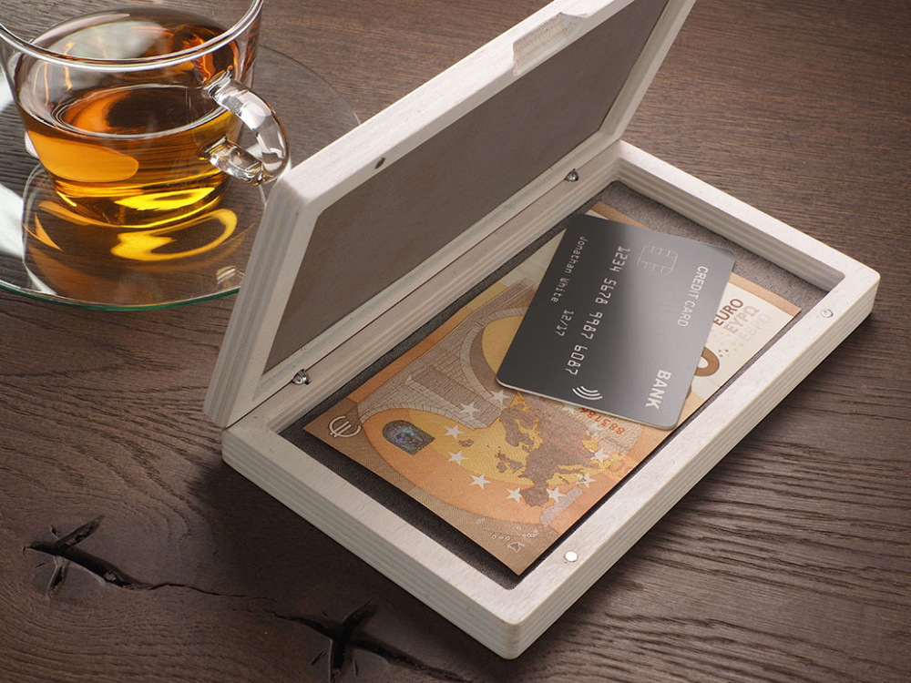 Logo trade promotional item photo of: Wooden bill box 1816121