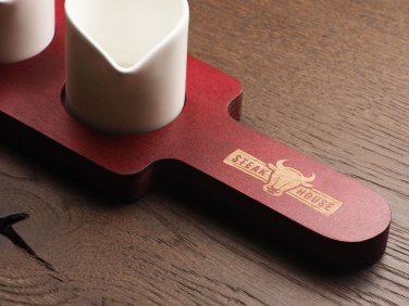 Logo trade corporate gifts picture of: Wooden 3 Shot Serving Board 1863121