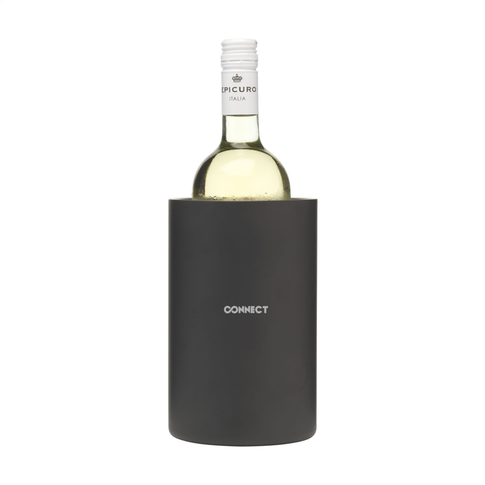 Logo trade promotional gift photo of: CoolSteel Black wine cooler