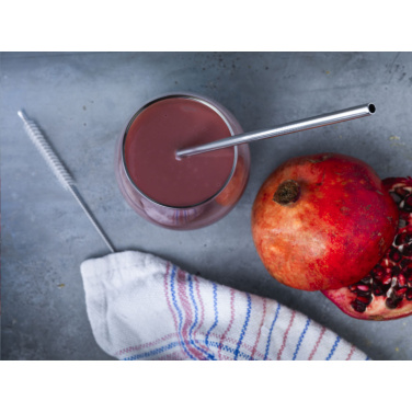 Logo trade promotional gifts image of: Reusable 1 piece ECO Straw Set stainless-steel straw